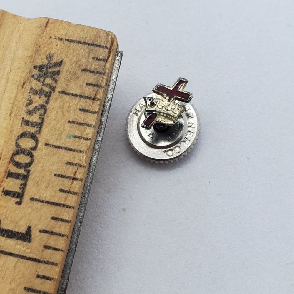 Sterling Cross and Crown Harry Klitzner Co Providence Rhode Island Pin 925